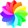 Shaded Rainbow Flower  Clip Art