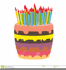 Birthday Cake With Lots Of Candles Clipart Image