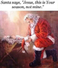 Kneeling Santa And Jesus Clipart Image
