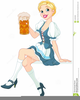 Girl Drinking Beer Clipart Image
