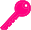 Pink Key Clip Art