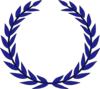Dark Royal Blue Circle Leaves Clip Art
