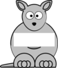Grey Sightword Kangaroo Clip Art