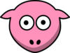 Sheep Pink Looking Straight Clip Art