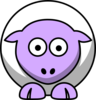 Sheep Looking Straight White With Lilac Face And White Nails Clip Art