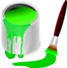 Green Paint Brush And Can Clip Art