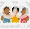 Cartoon Of A Group Of Diverse Middle Aged Female Friends Royalty Free Vector Clipart Clip Art