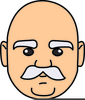 Cartoon Bald Man Clipart Image