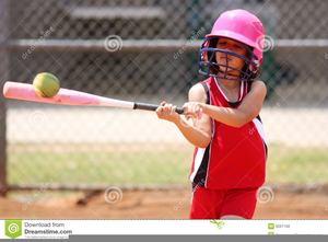 girl playing softball clipart free