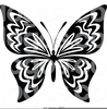Black White Butterfly Clipart Image
