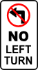 No Left Turn Sign Clip Art