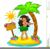 Cartoon Hula Girl Clipart Image