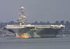 The Aircraft Carrier Uss Abraham Lincoln (cvn 72) Pulls Into San Diego Harbor. Image