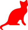 Red Cat Silhouette Clip Art