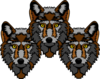 3 Wolf Heads Clip Art