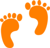 Orange Small Footprints Clip Art
