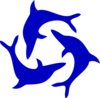 Blue Tri Dolphin Clip Art