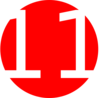 Number 11 Red Background Clip Art
