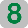 Number 8 Grey Flat Icon Clip Art