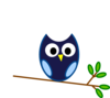 Blue Owl Branch Clip Art
