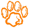 Tiger Paw White Orange  Clip Art