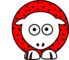 Sheep - Red And White With Polka Dots Clip Art