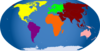 Continents Colored Clip Art