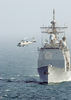 An Sh-60b Departs The Uss Normandy Image