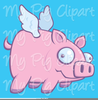 Flying Pig Wearing Goggles Clipart Image