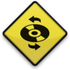 Yellow Road Sign Icon Media Cd Refresh Image