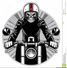Skeleton Riding Motorcycle Clipart Image