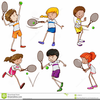 Girl Playing Tennis Clipart Image