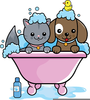 Free Dog Bath Clipart Image