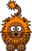 Cartoon Lion With Orange Mane Clip Art