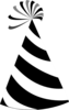 Black And White Party Hat Clip Art