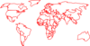 Black Red Outline World Map No Background Clip Art