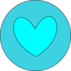 Heart In Circle Blue Clip Art