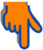 Pointing Finger- Orange Clip Art