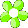 Green Flower White Center Clip Art