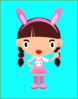 Girl With Bunny Ears Clip Art