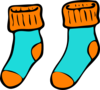 Turquoise Orange Sock Clip Art