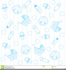 Baby Boy Christening Clipart Image