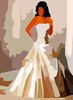 Corset Wedding Dress Vector Colour Contrast Enhance Image