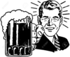 Guy Drinking Beer Clipart Image