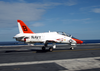 A T-45c Goshawk Assigned To Training Air Wing Two Maneuvers The Ship S Flight Deck Following And Arrested Landing Aboard Uss Harry S. Truman (cvn 75). Image