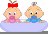 Twin Girls Clipart Image