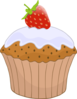 Cupcake With Strawberry On Top Clip Art