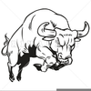 Bull Fighting Clipart Image