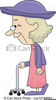Woman With Cane Clipart Image