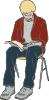 Man Sitting Reading Clip Art